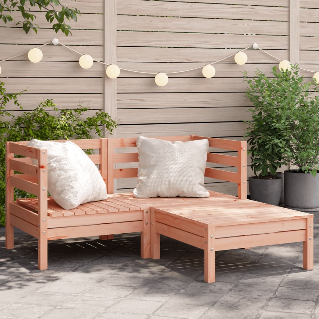 Gartensofa 2-Sitzer mit Hocker Massivholz Douglasie