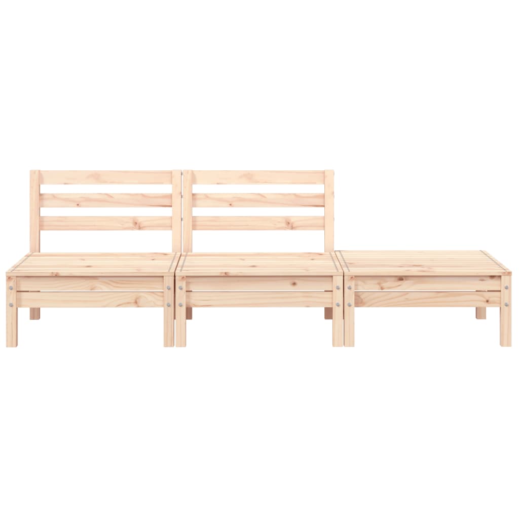Garden sofa 3-seater solid pine wood
