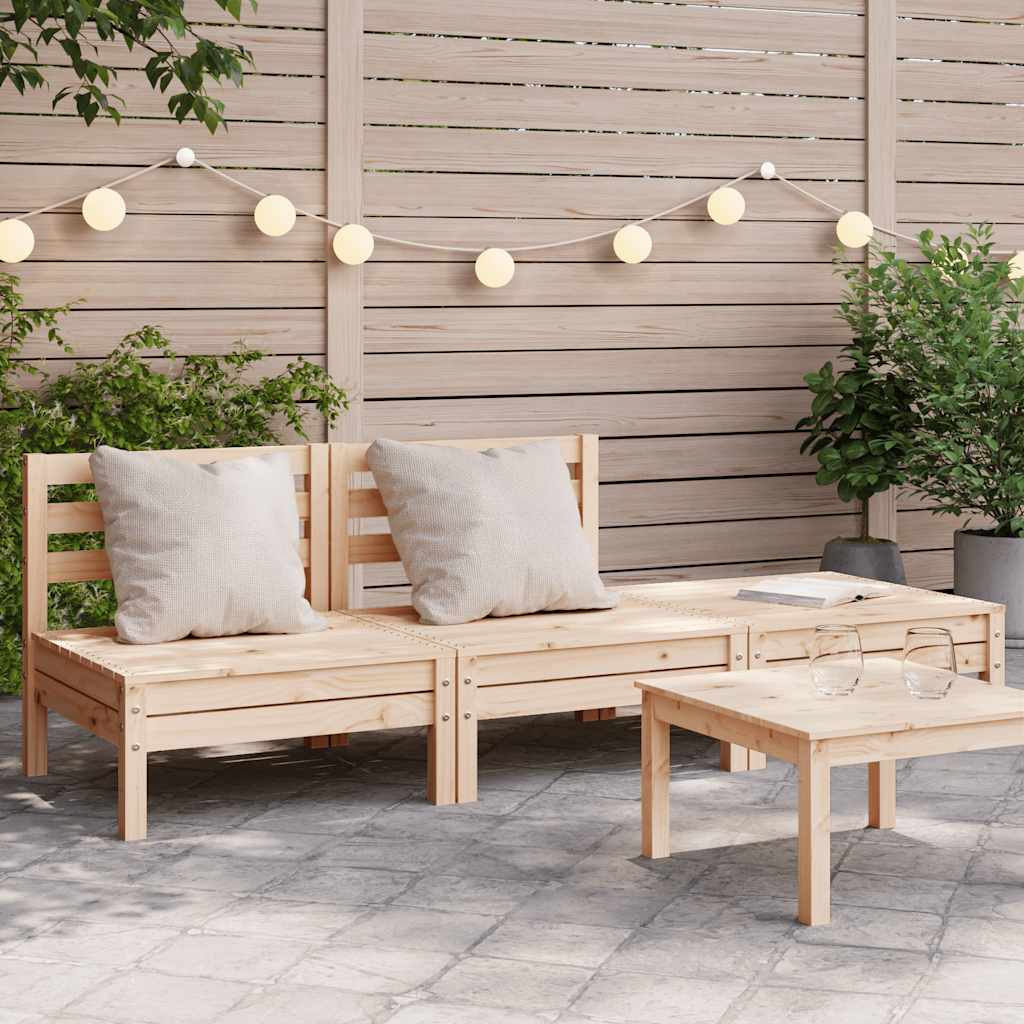 Garden sofa 3-seater solid pine wood
