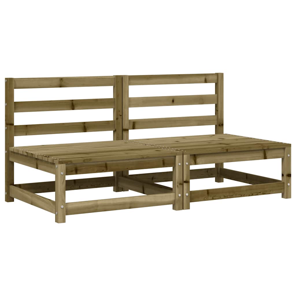Garden sofas without armrests with cushions 2 pcs. pinewood