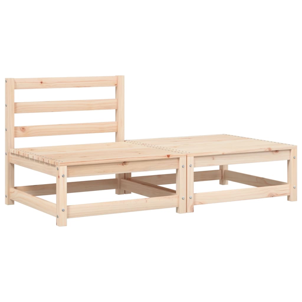 Canapé de jardin sans accoudoirs avec coussins et tabouret