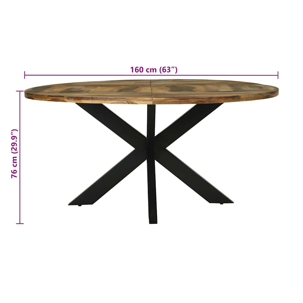 Runder Esstisch Ø160x76 cm aus Massivholz Akazie