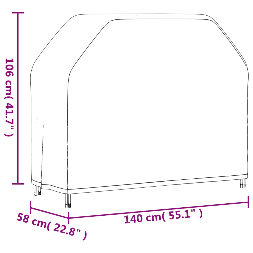 Grillabdeckungen 2 Stk. 140x58x106 cm 420D Oxford-Gewebe