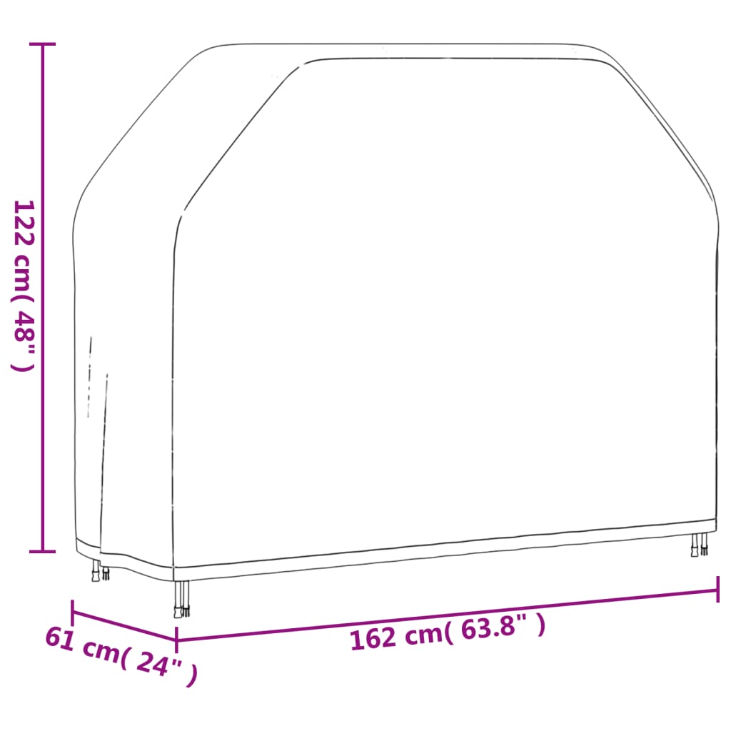Grillabdeckungen 2 Stk. 162x61x122 cm 420D Oxford-Gewebe