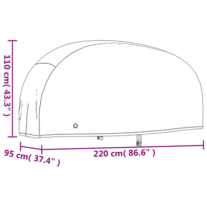 Motorrad-Abdeckungen 2 Stk. 220x95x110 cm 210D Oxford-Gewebe