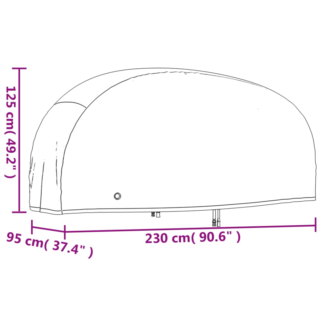 Motorrad-Abdeckungen 2 Stk. 230x95x125 cm 210D Oxford-Gewebe