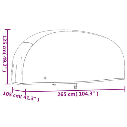 Motorrad-Abdeckungen 2 Stk. 265x105x125 cm 210D Oxford-Gewebe