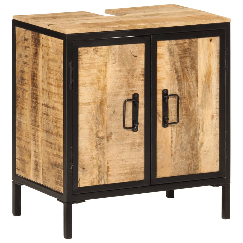 Waschbeckenunterschrank 55x35x60 cm Massivholz Mango und Eisen