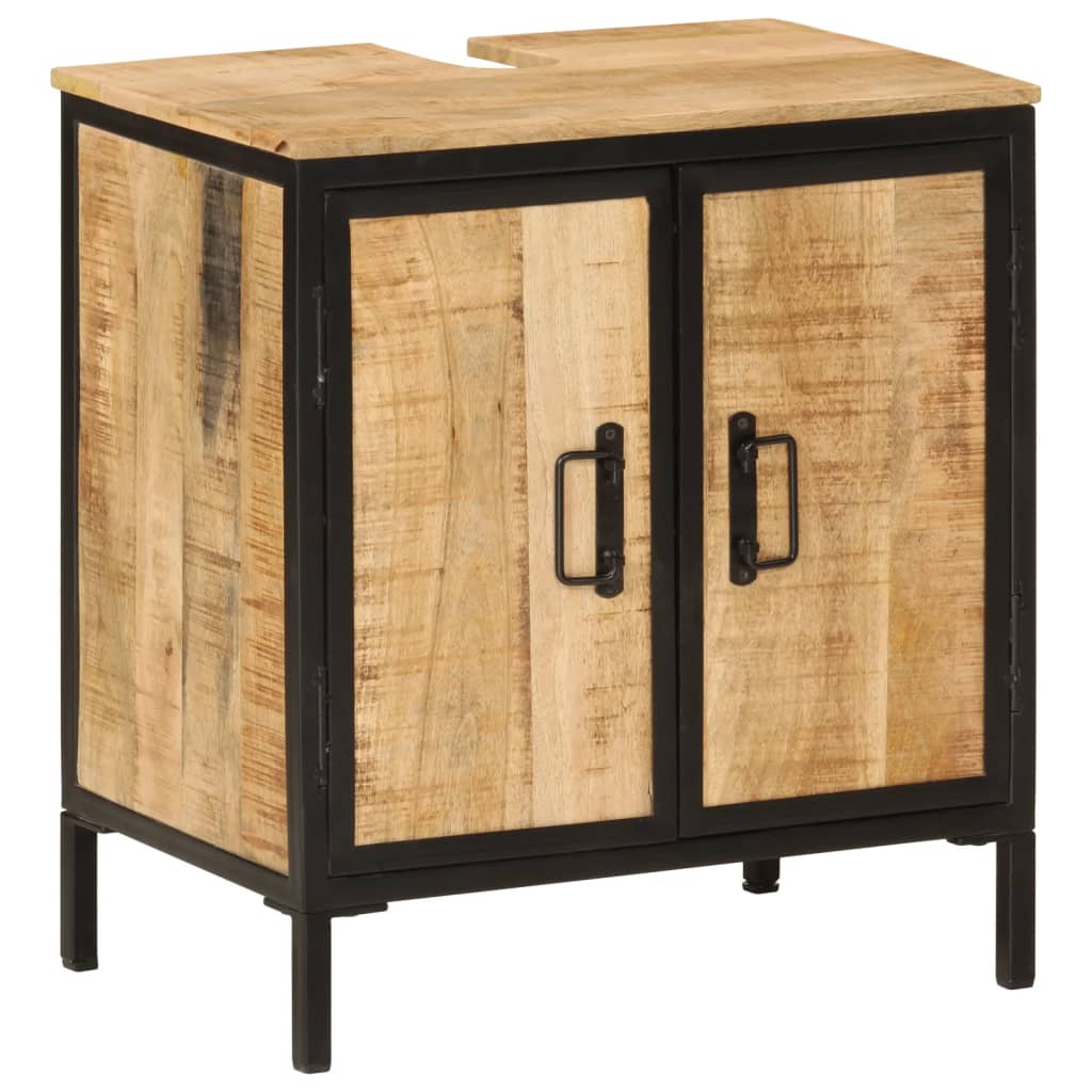 Waschbeckenunterschrank 55x35x60 cm Massivholz Mango und Eisen