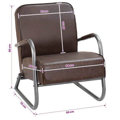Sessel Braun Echtleder