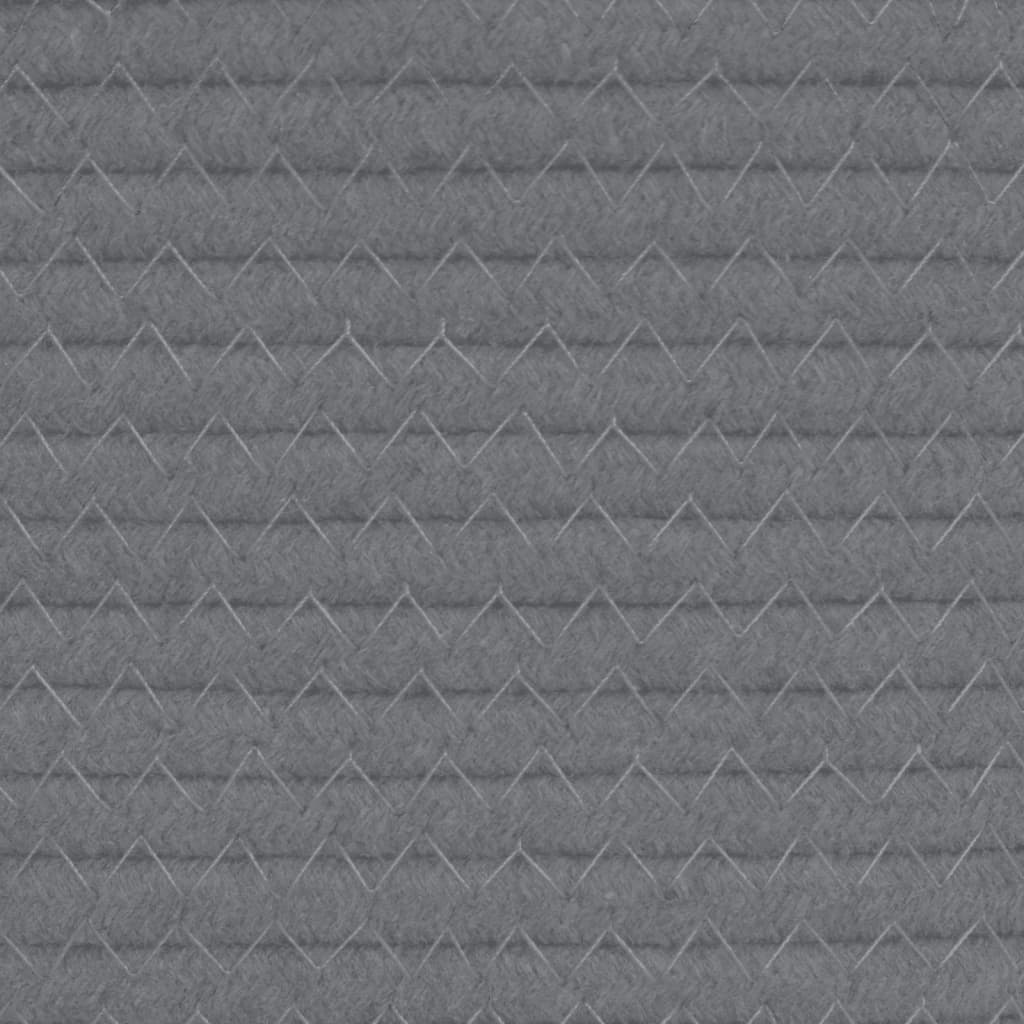 Aufbewahrungskorb Grau und Weiß Ø40x35 cm Baumwolle