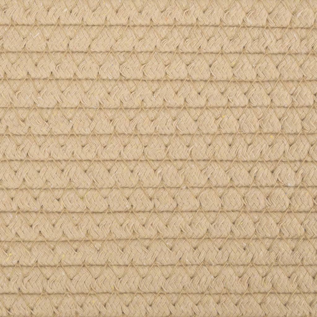 Aufbewahrungskorb Beige und Weiß Ø40x35 cm Baumwolle