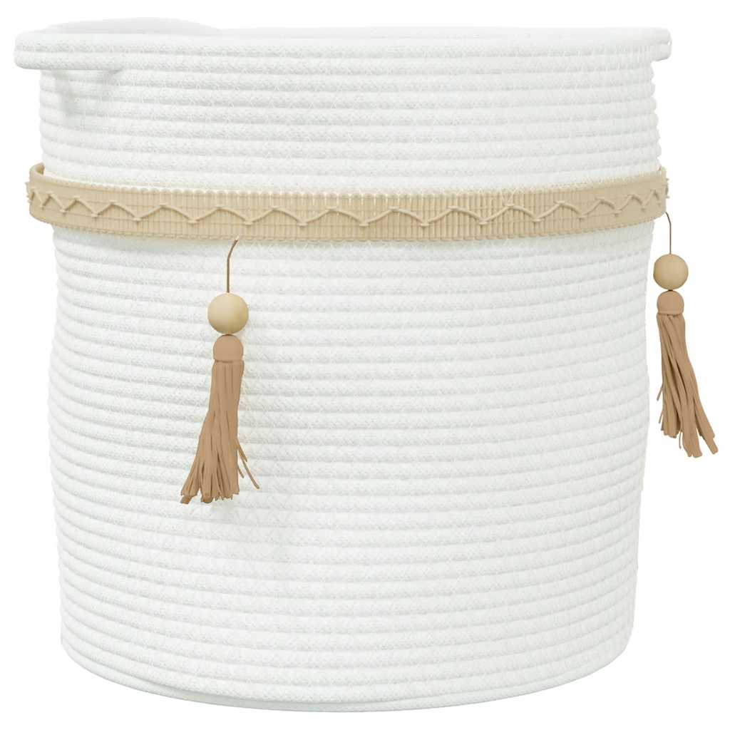 Aufbewahrungskorb Weiß Ø38x36 cm Baumwolle