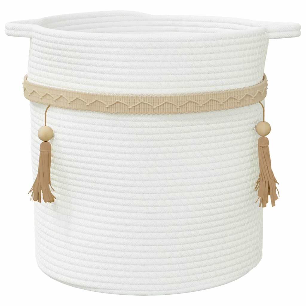 Aufbewahrungskorb Weiß Ø38x36 cm Baumwolle