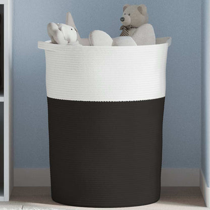 Aufbewahrungskorb Schwarz und Weiß 49x65 cm Baumwolle
