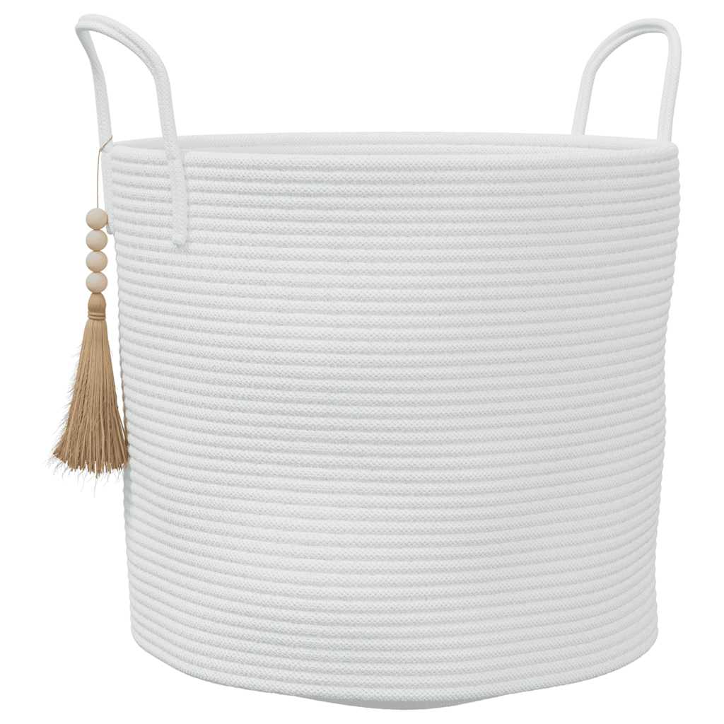 Aufbewahrungskorb Weiß Ø40x35 cm Baumwolle