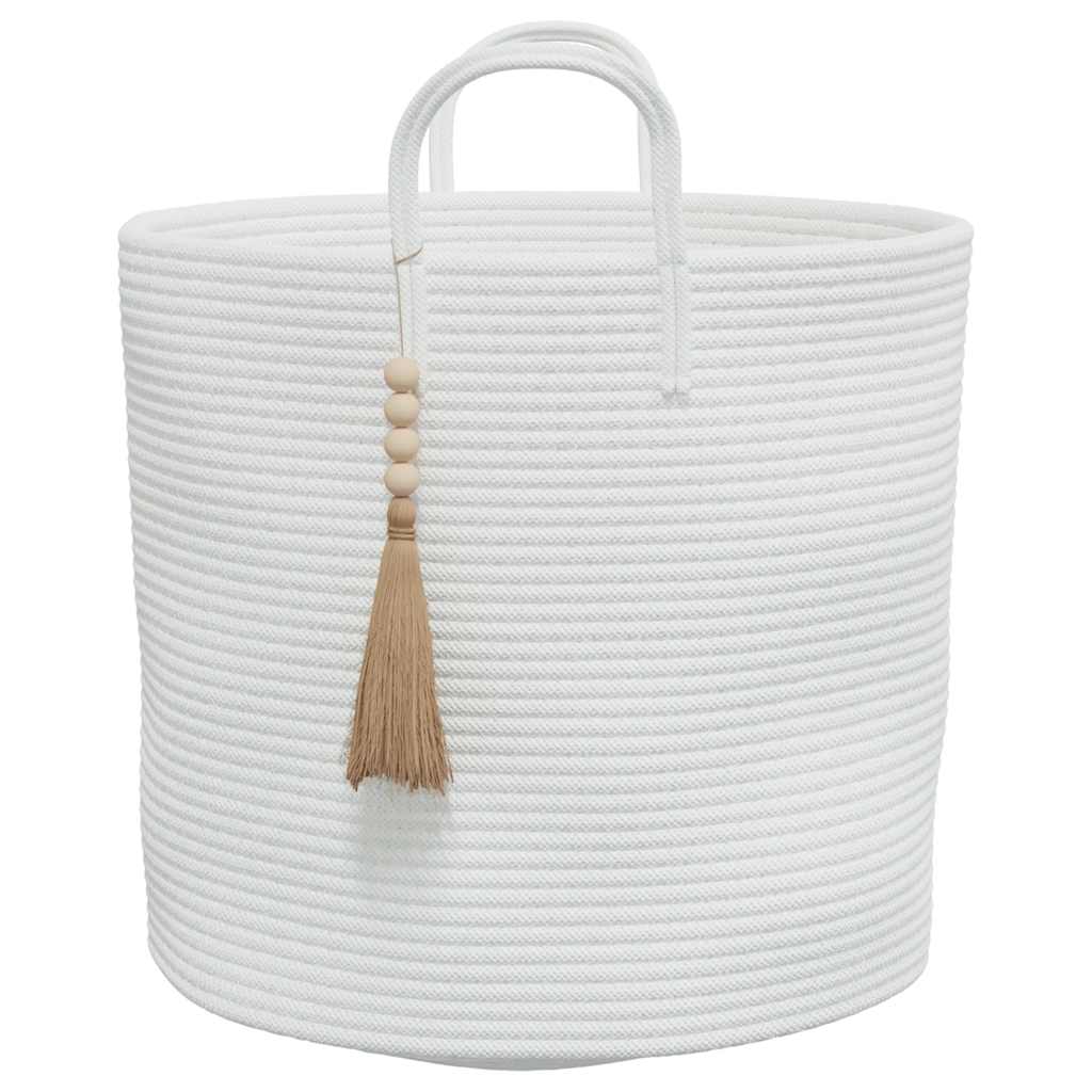 Aufbewahrungskorb Weiß Ø40x35 cm Baumwolle