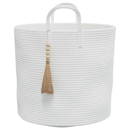 Aufbewahrungskorb Weiß Ø40x35 cm Baumwolle
