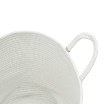 Aufbewahrungskorb Weiß Ø40x35 cm Baumwolle