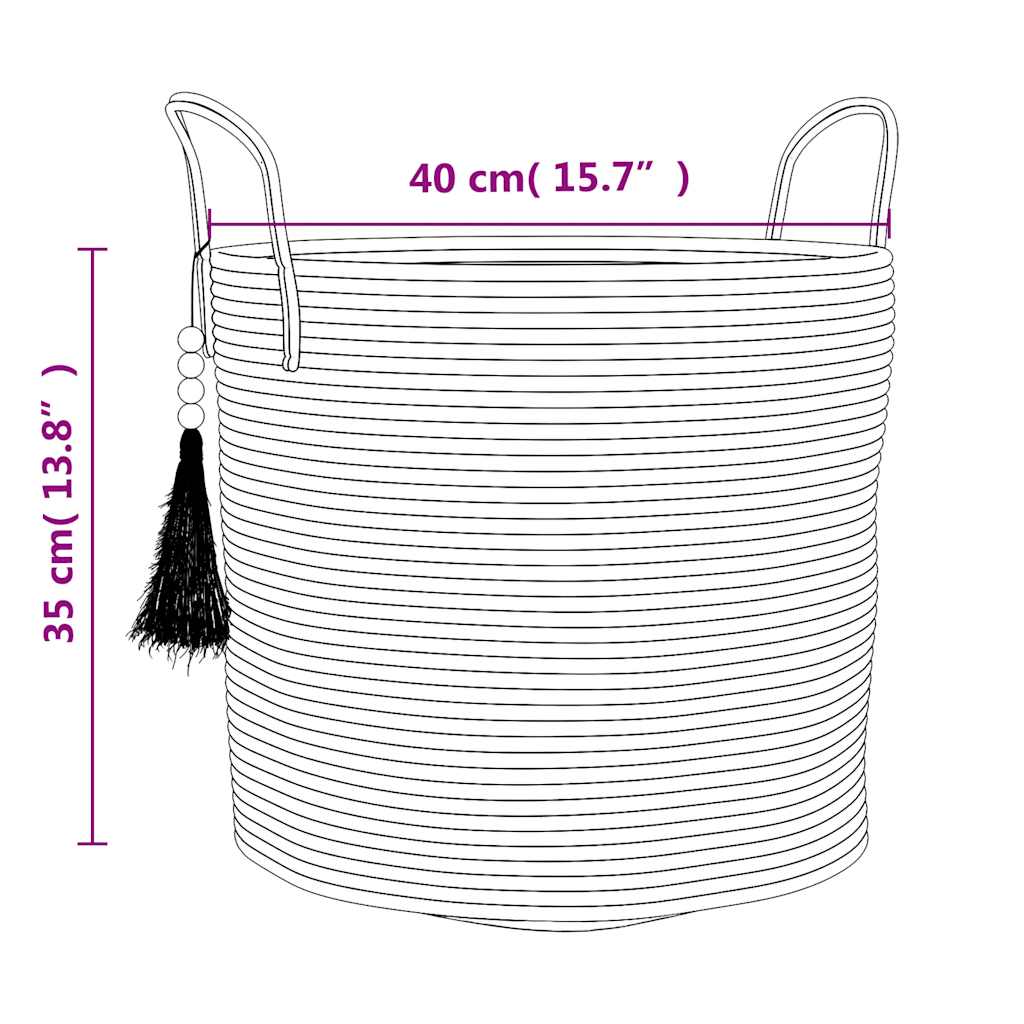 Aufbewahrungskorb Weiß Ø40x35 cm Baumwolle