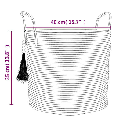Aufbewahrungskorb Weiß Ø40x35 cm Baumwolle