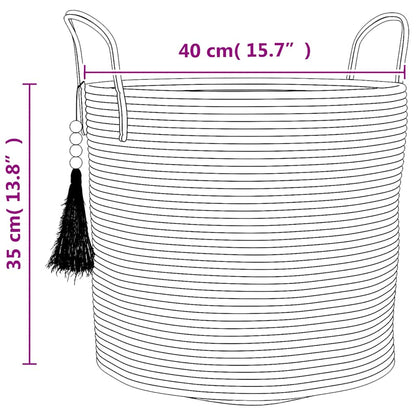 Aufbewahrungskorb Braun und Weiß Ø40x35 cm Baumwolle