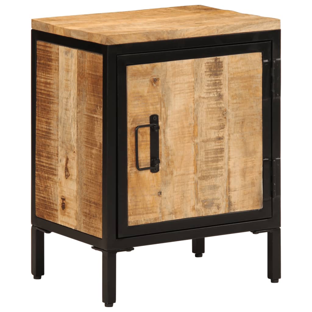 Nachttisch 40x30x52,5 cm Raues Massivholz Mango