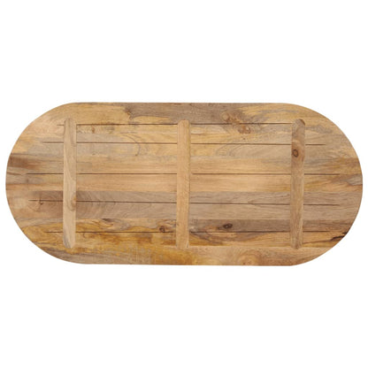 Tischplatte 100x40x2,5 cm Oval Massivholz Mango