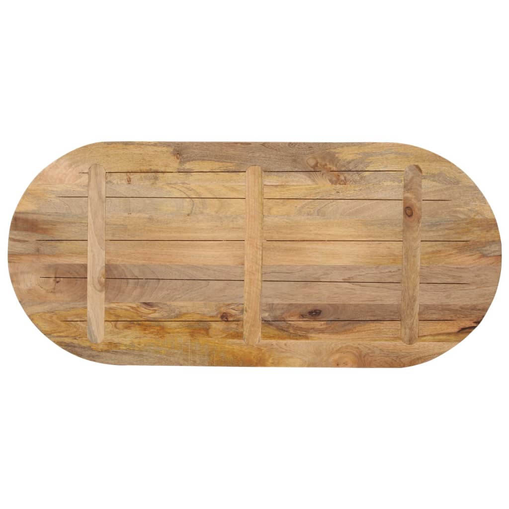 Tischplatte 100x40x3,8 cm Oval Massivholz Mango