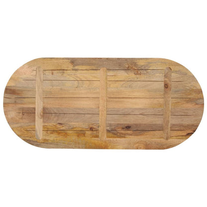 Tischplatte 100x40x3,8 cm Oval Massivholz Mango