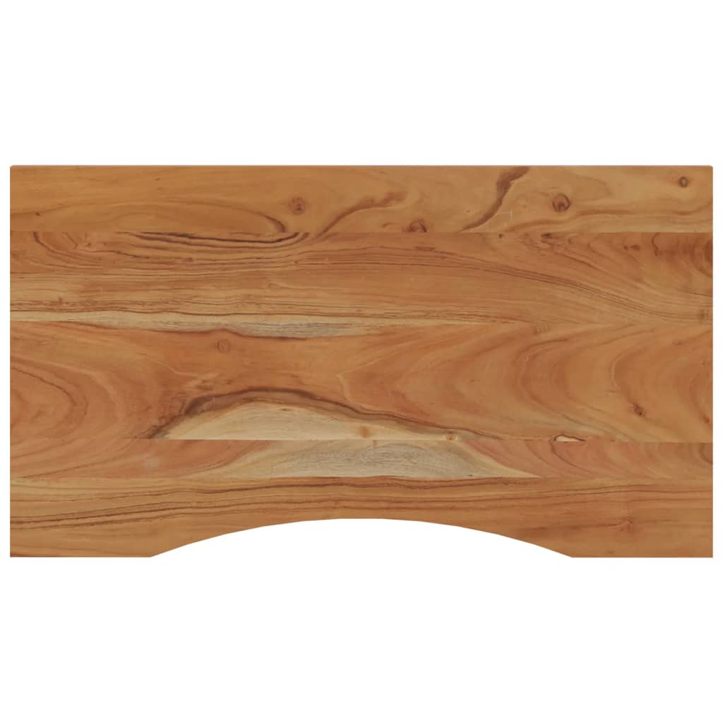 Plateau de bureau 80x50x2,5 cm rectangulaire en bois d'acacia massif