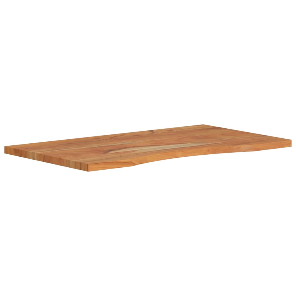 Plateau de bureau 80x50x2,5 cm rectangulaire en bois d'acacia massif