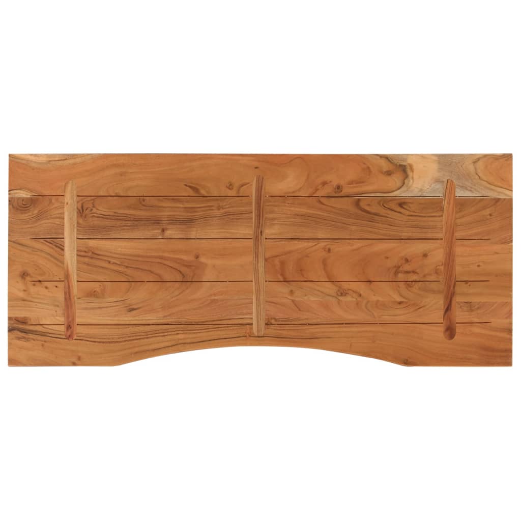 Plateau de bureau 120x50x2,5 cm rectangulaire en bois d'acacia massif