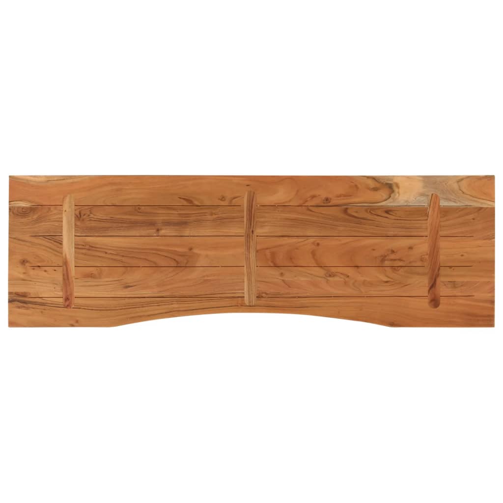 Plateau de bureau 140x50x2,5 cm rectangulaire en bois d'acacia massif