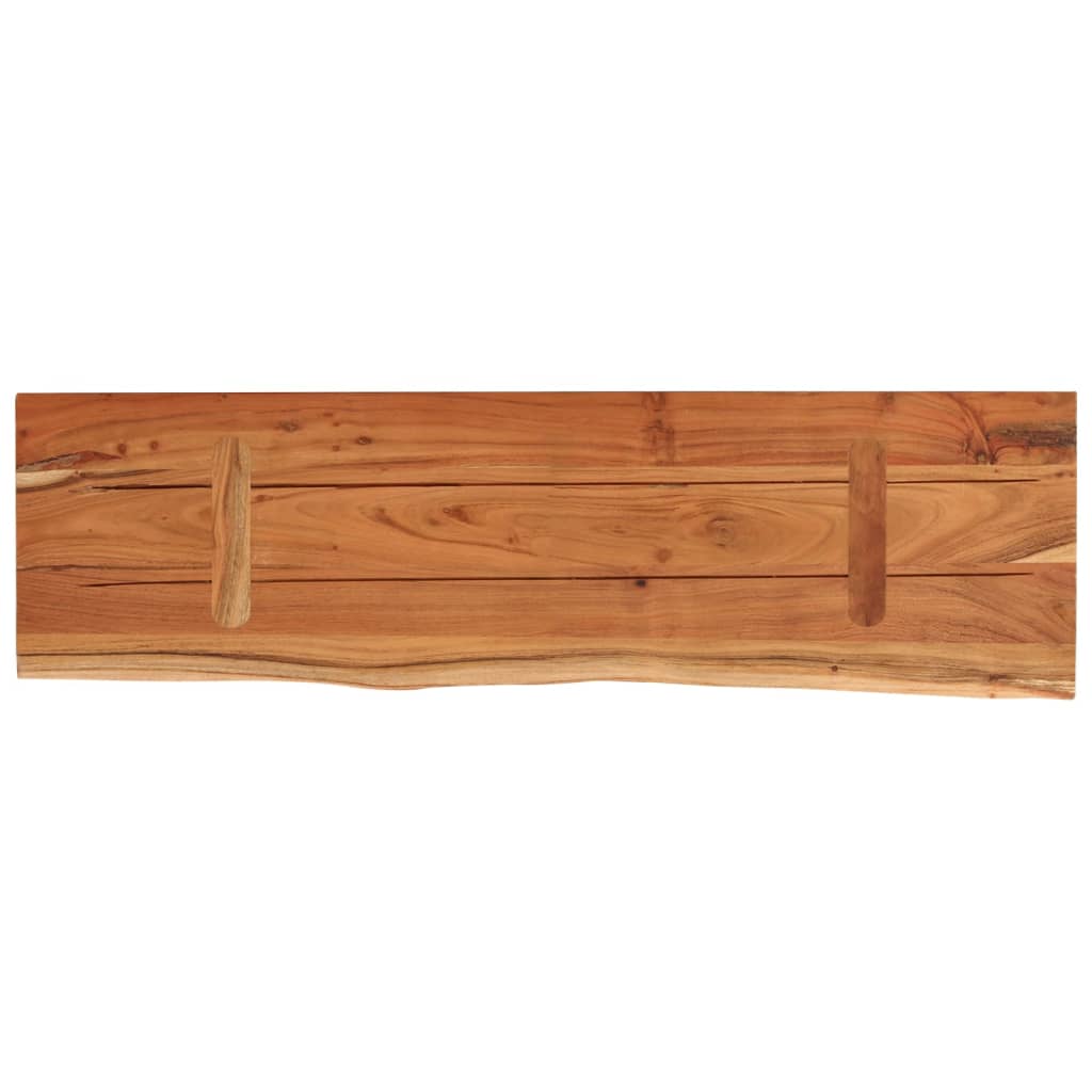 Wall shelf 60x20x2.5 cm rectangular solid wood acacia tree edge