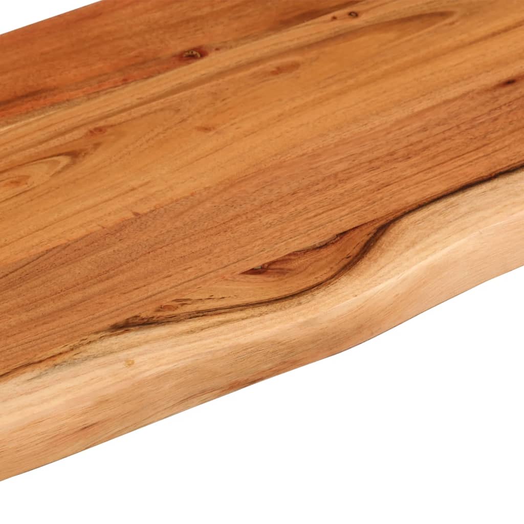 Wall shelf 60x20x2.5 cm rectangular solid wood acacia tree edge