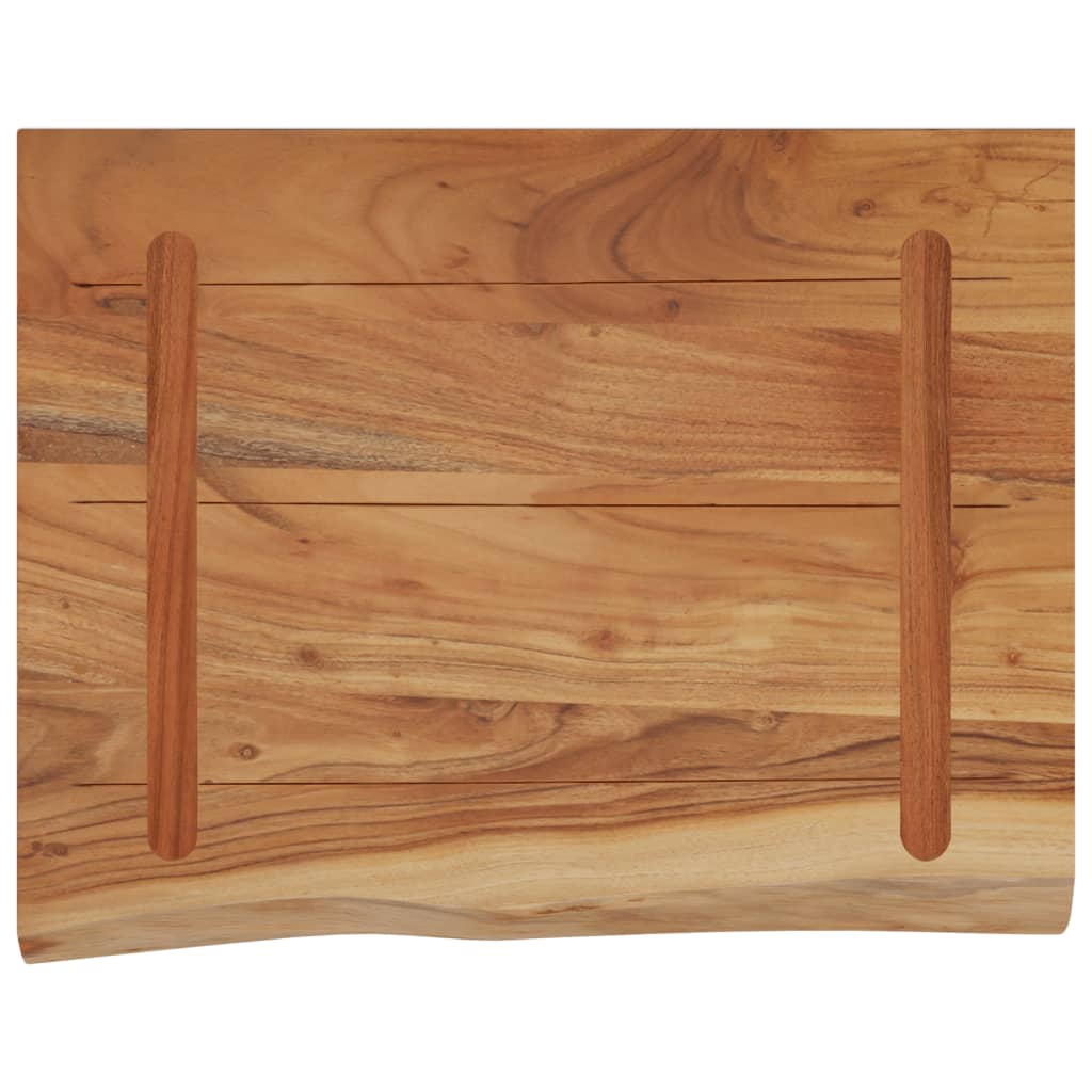 Wall shelf 50x40x2.5 cm rectangular solid wood acacia tree edge