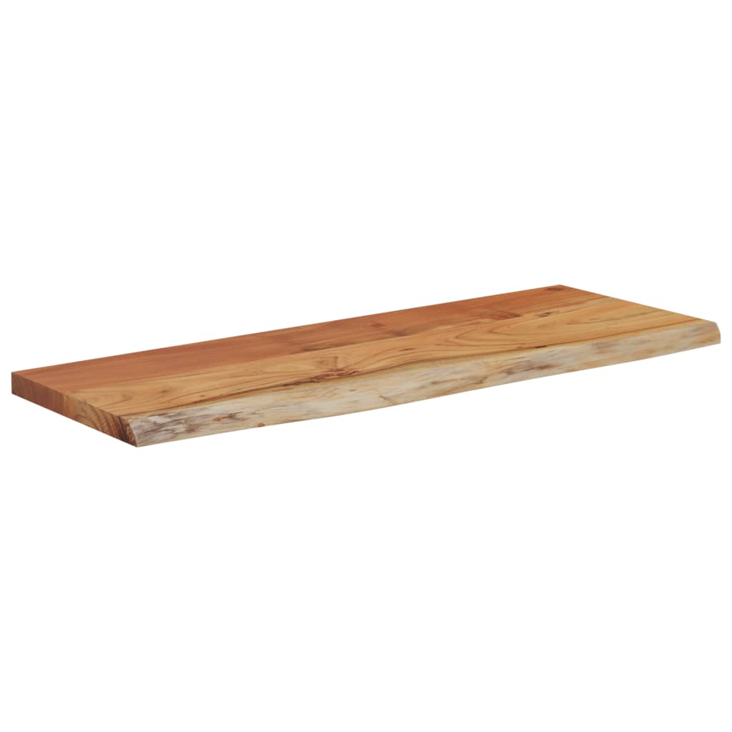 Wall shelf 50x20x3.8 cm rectangular solid wood acacia tree edge