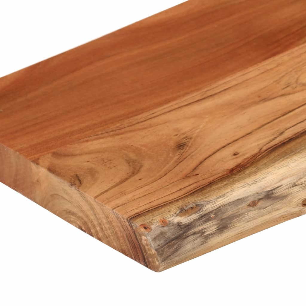 Wall shelf 50x20x3.8 cm rectangular solid wood acacia tree edge