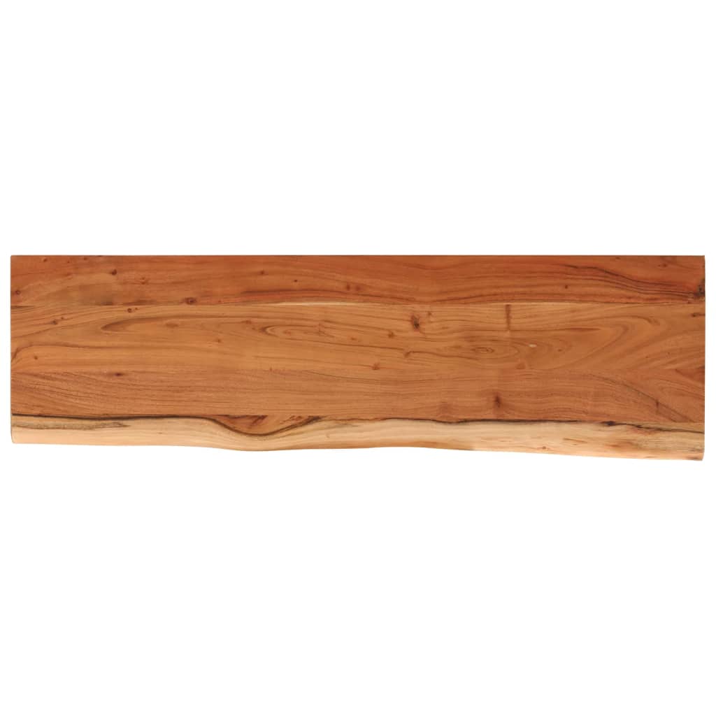Wall shelf 60x20x3.8 cm rectangular solid wood acacia tree edge
