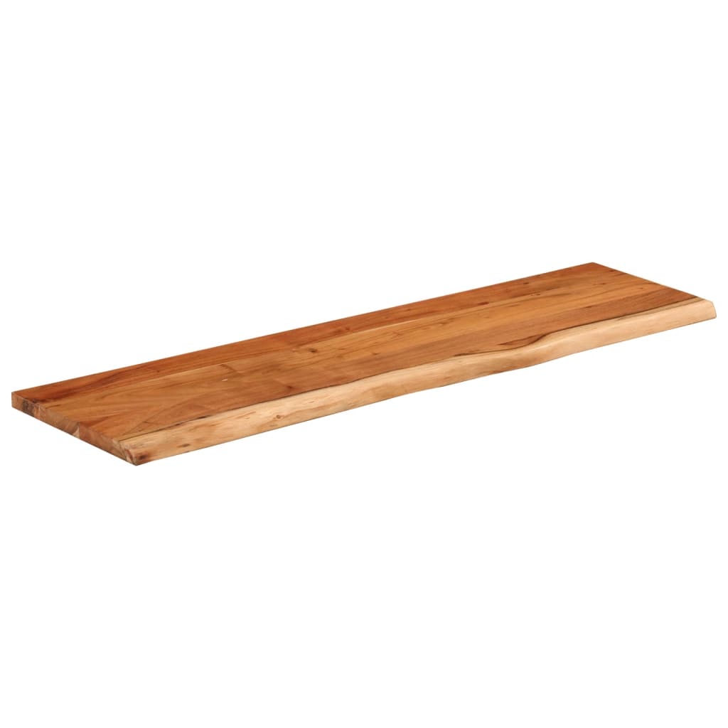 Wall shelf 60x20x3.8 cm rectangular solid wood acacia tree edge
