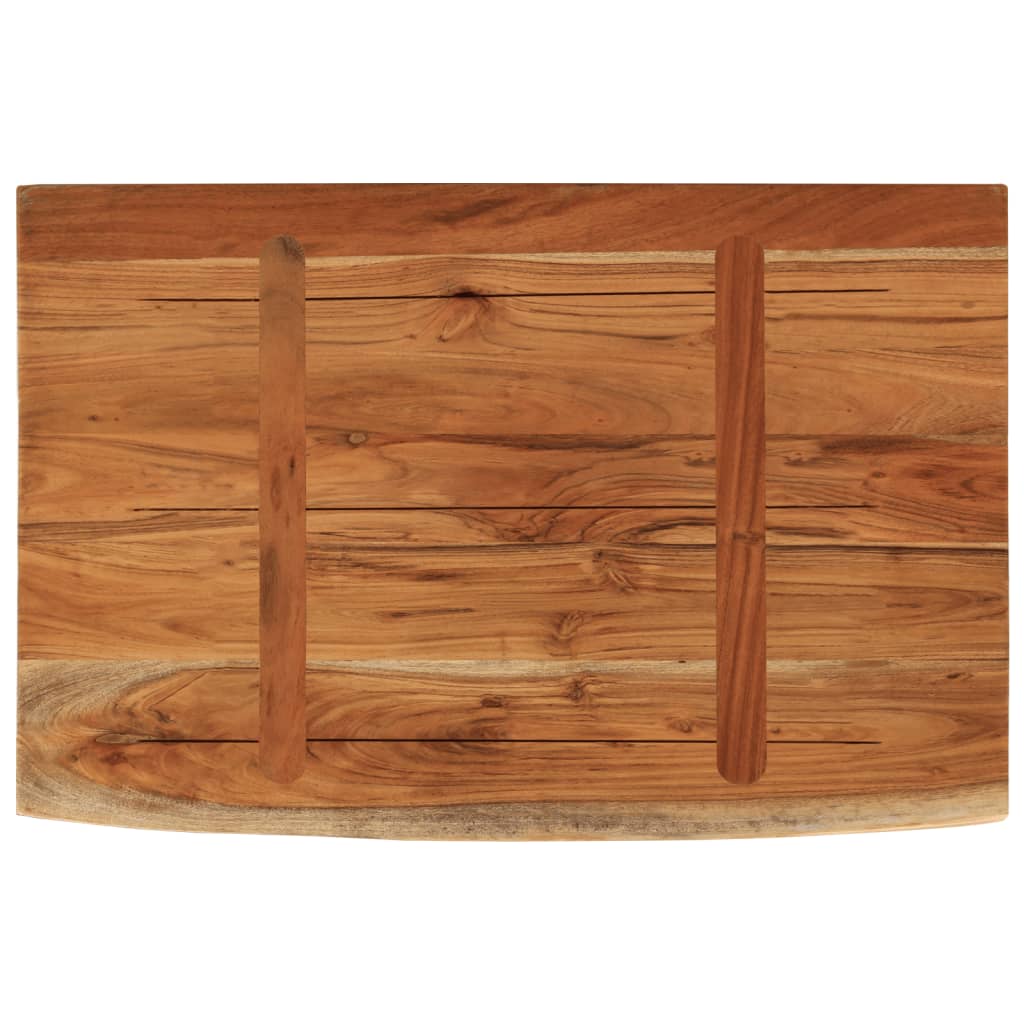 Wall shelf 50x30x3.8 cm rectangular solid wood acacia tree edge