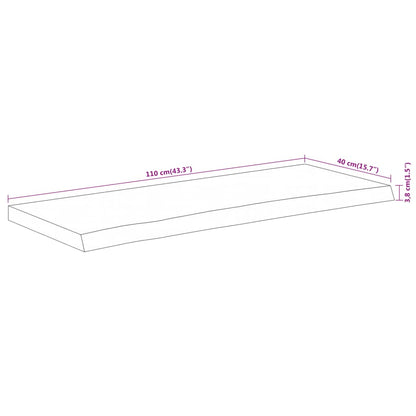 Tischplatte 110x40x3,8cm Rechteckig Massivholz Akazie Baumkante