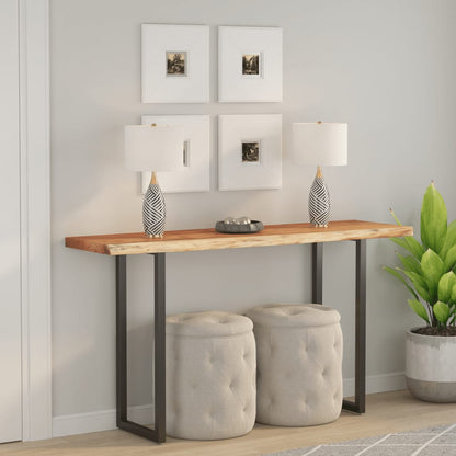 Tischplatte 110x40x3,8cm Rechteckig Massivholz Akazie Baumkante