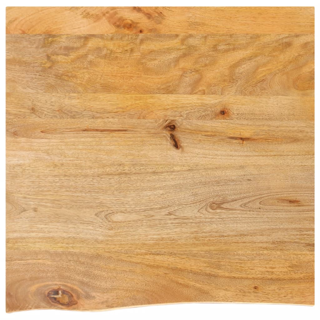 Tischplatte mit Baumkante 80x80x3,8 cm Massivholz Mango