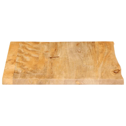 Tischplatte mit Baumkante 80x80x3,8 cm Massivholz Mango