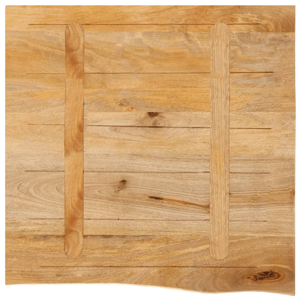 Tischplatte mit Baumkante 80x80x3,8 cm Massivholz Mango