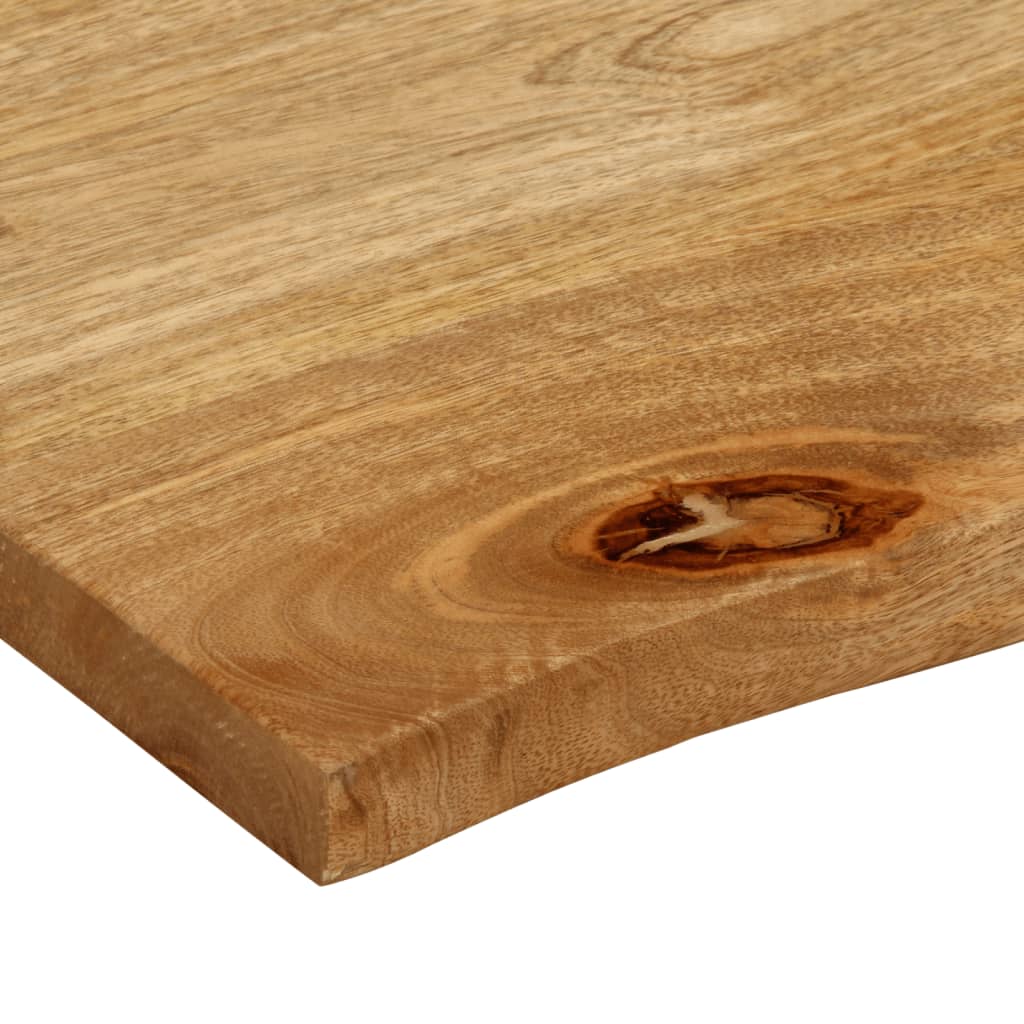 Tischplatte mit Baumkante 80x80x3,8 cm Massivholz Mango