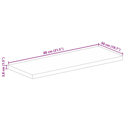 Tischplatte 80x50x3,8 cm Rechteckig Massivholz Akazie
