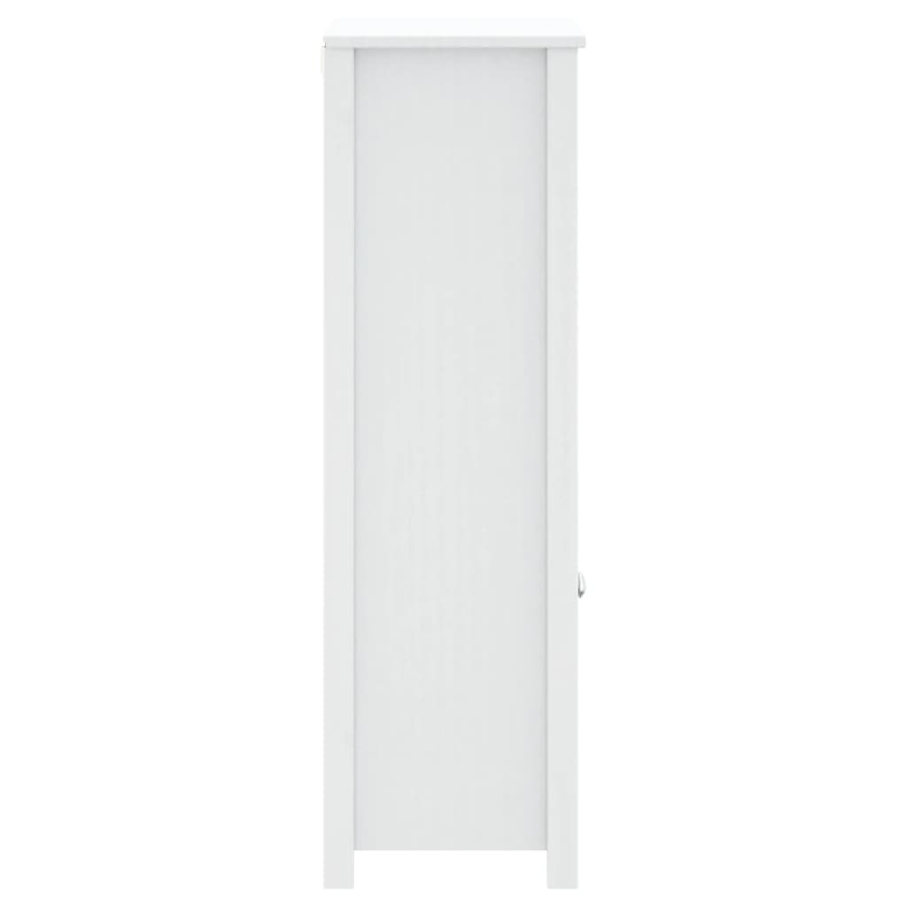 Badschrank BERG Weiß 69,5x34x110 cm Massivholz Kiefer